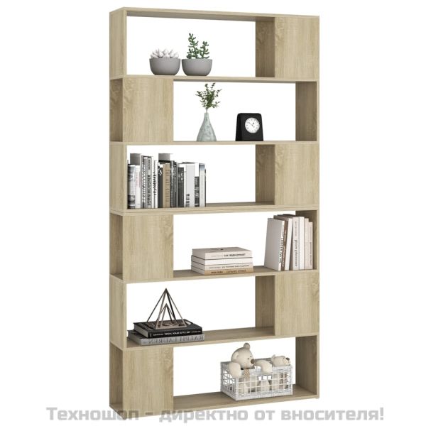 Библиотека/разделител за стая, сонома дъб, 100x24x188 см