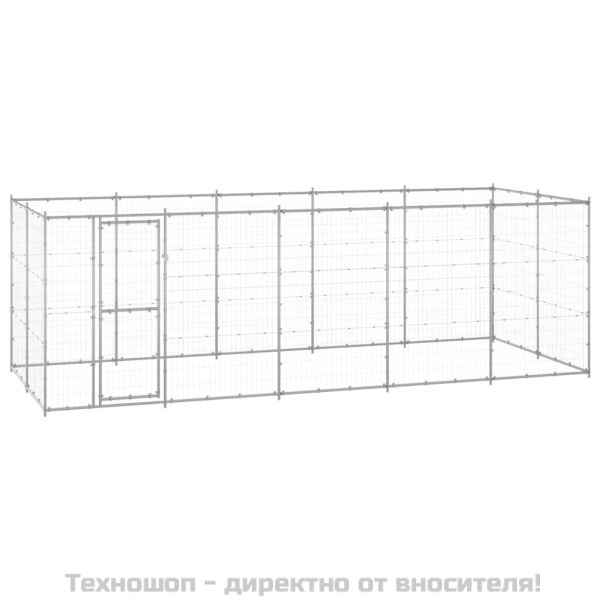 Външна клетка за куче, поцинкована стомана, 12,1 м²