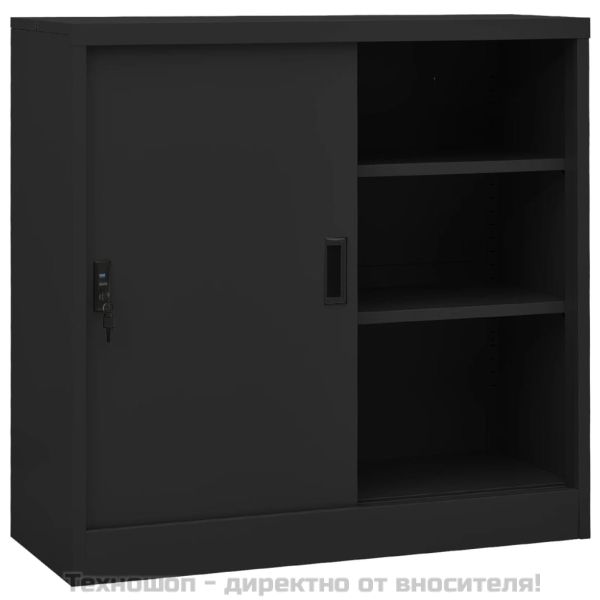 Шкаф с плъзгаща врата и плантер, антрацит, стомана