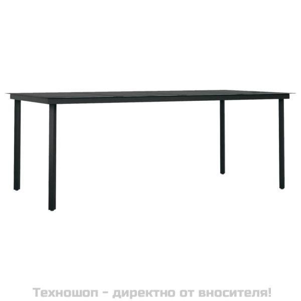 Градински трапезен комплект възглавници 9 части черен