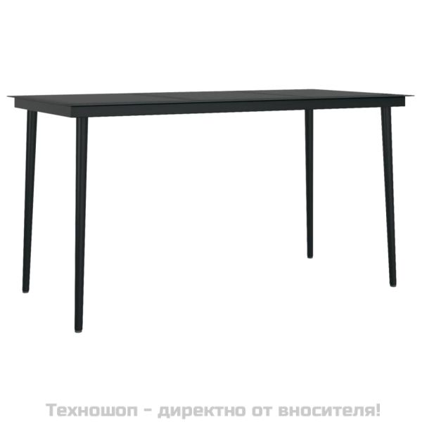 Градински трапезен комплект с възглавници 7 части сиво и черно