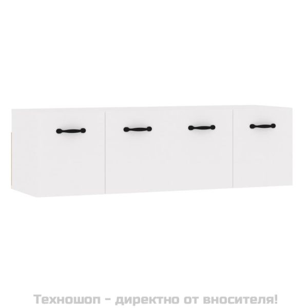 Стенни шкафове 2 бр бял гланц 80x36,5x35 см инженерно дърво