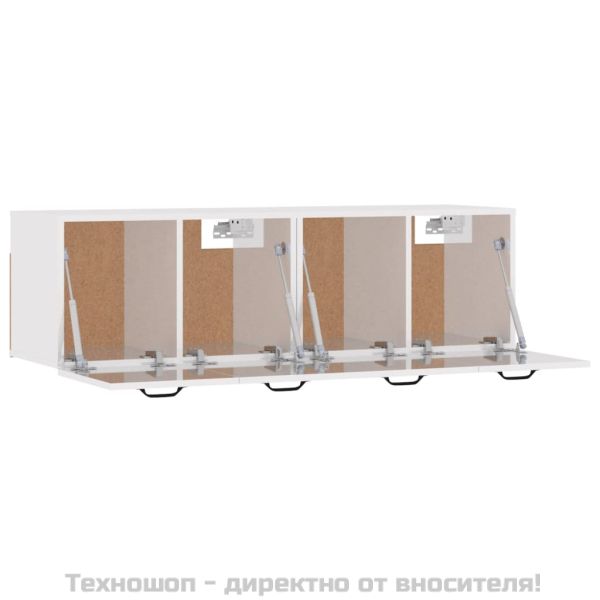 Стенни шкафове 2 бр бял гланц 80x36,5x35 см инженерно дърво