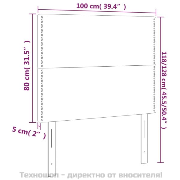 Табла за легло, бяла, 100x5x118/128 см, изкуствена кожа