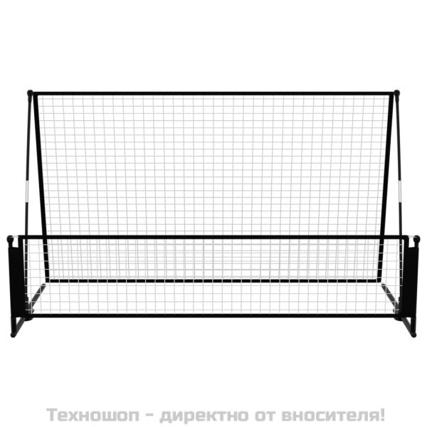 2-в-1 футболна врата с рикошет, 202x104x120 см, стомана