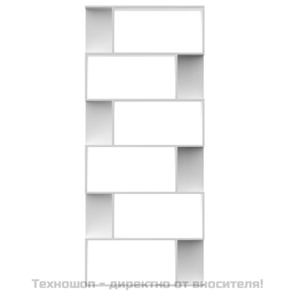 Библиотека/разделител за стая бяла 80x24x192 см инженерно дърво