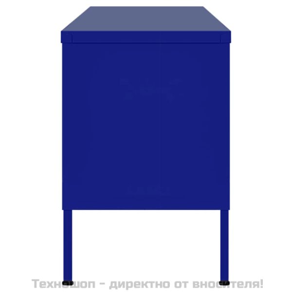 ТВ шкаф, нейви синьо, 105x35x50 см, стомана