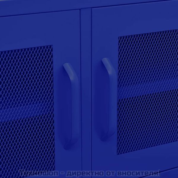 ТВ шкаф, нейви синьо, 105x35x50 см, стомана