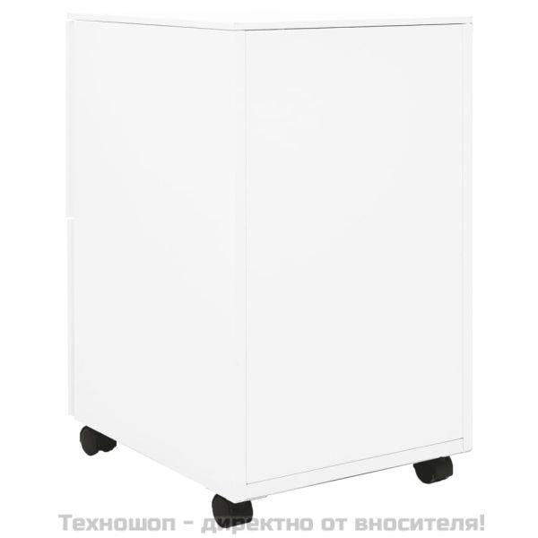 Мобилен офис шкаф, бял, 39x45x67см, стомана