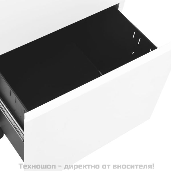 Мобилен офис шкаф, бял, 39x45x67см, стомана