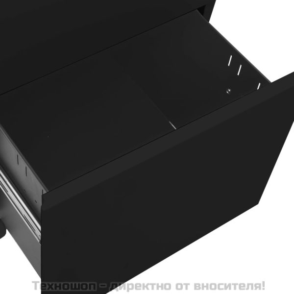 Мобилен офис шкаф, черен, 39x45x60 см, стомана