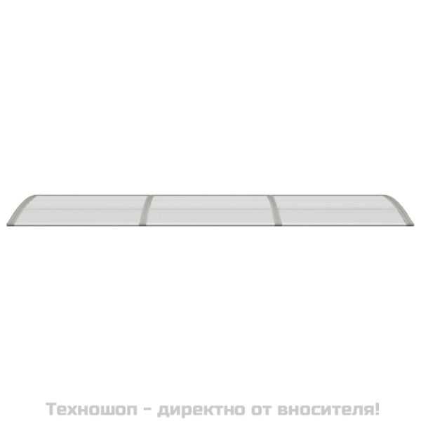 Навес за врата, сив, 300x75 см, поликарбонат