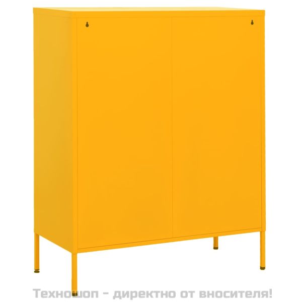 Шкаф за съхранение, горчица, 80х35х101,5 см, стомана