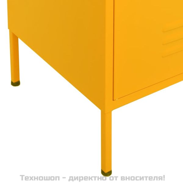 Шкаф за съхранение, горчица, 80х35х101,5 см, стомана