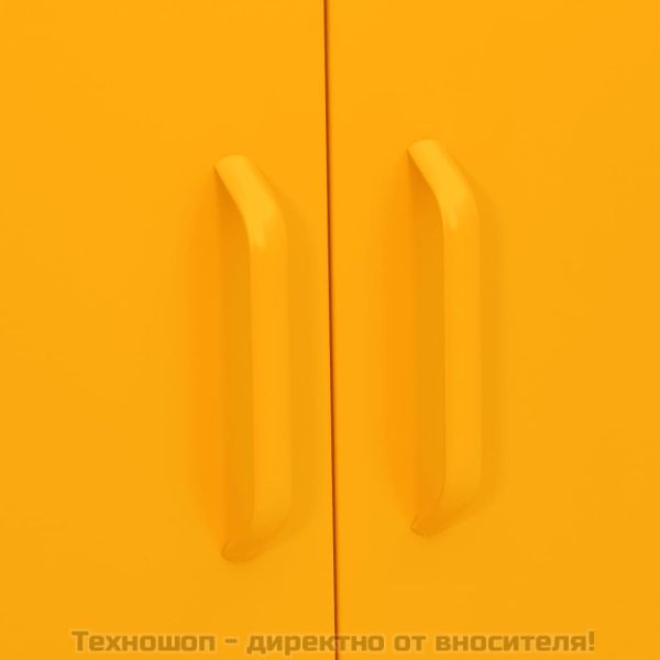 Шкаф за съхранение, горчица, 80х35х101,5 см, стомана