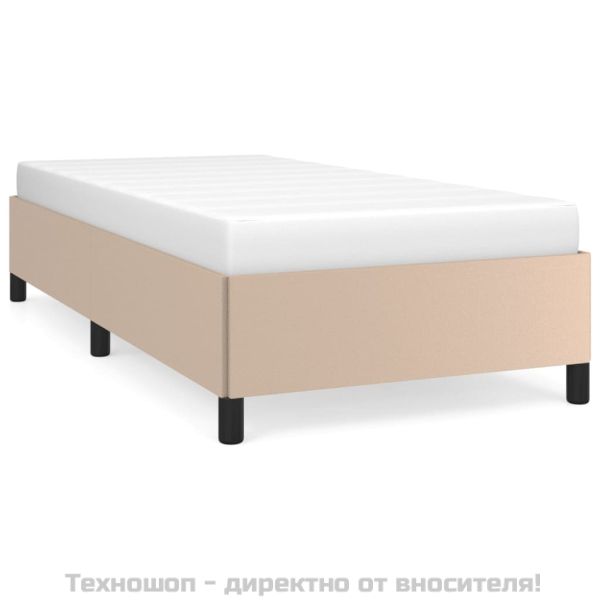 Рамка за легло, капучино, 90x190 см, изкуствена кожа