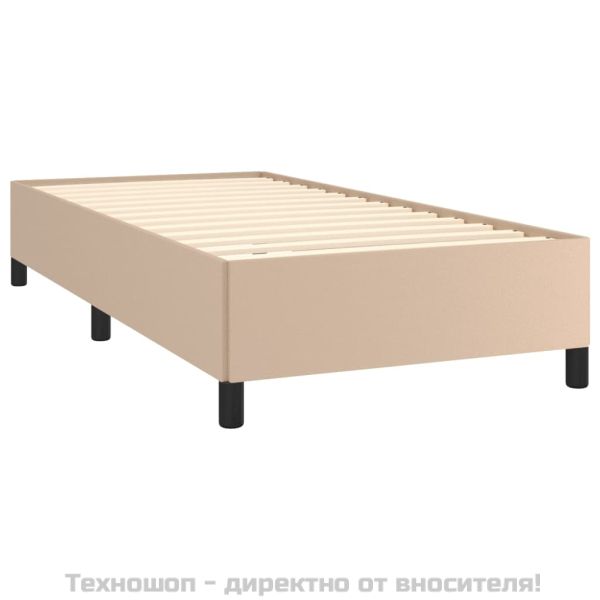 Рамка за легло, капучино, 90x190 см, изкуствена кожа