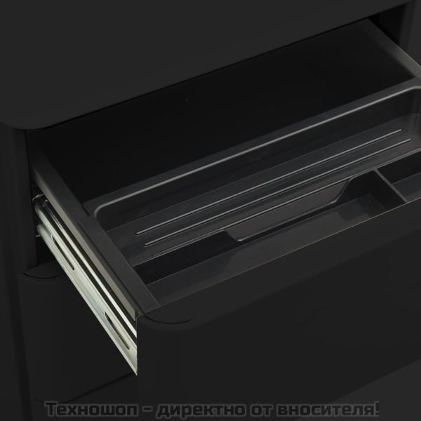 Мобилен офис шкаф, черен, 30x45x59 см, стомана