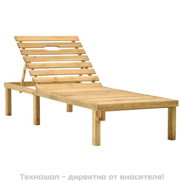 Градински шезлонг с масичка, импрегнирано борово дърво