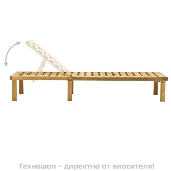 Градински шезлонг с масичка, импрегнирано борово дърво