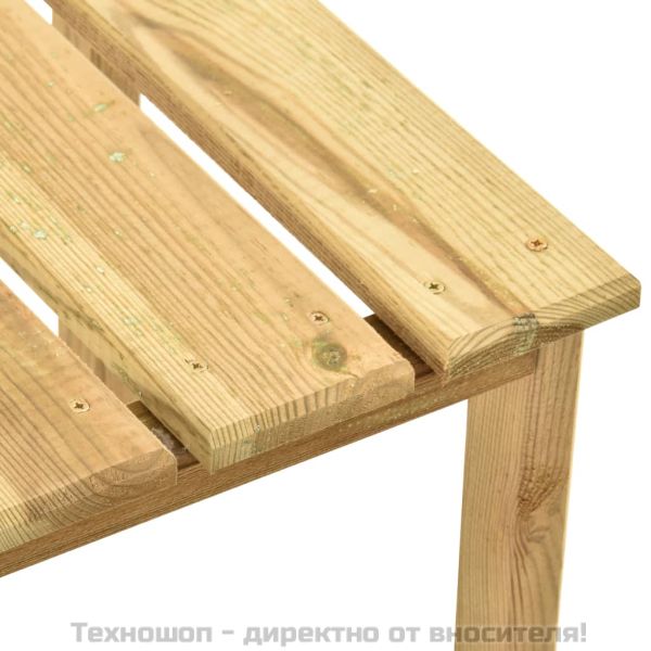 Градински шезлонг с масичка, импрегнирано борово дърво