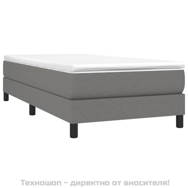 Боксспринг легло с матрак, тъмносив, 80x200 см, плат