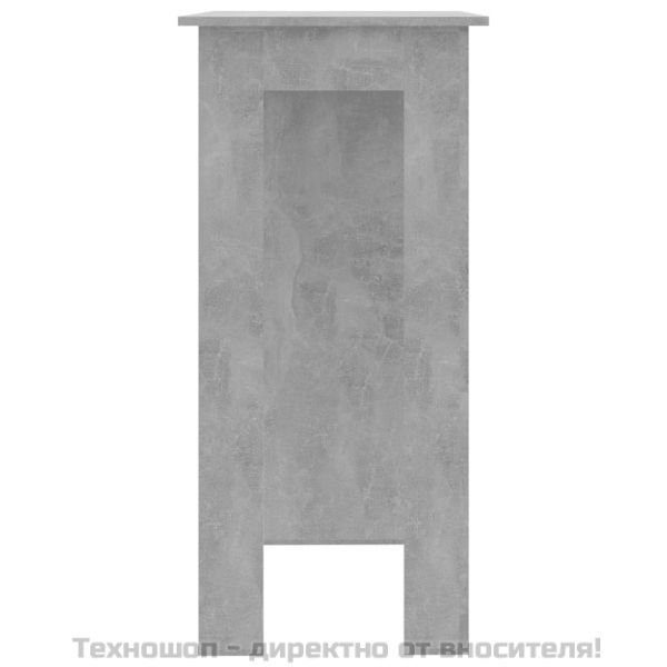 Бар маса с рафт, бетонно сива, 102x50x103,5 см, ПДЧ
