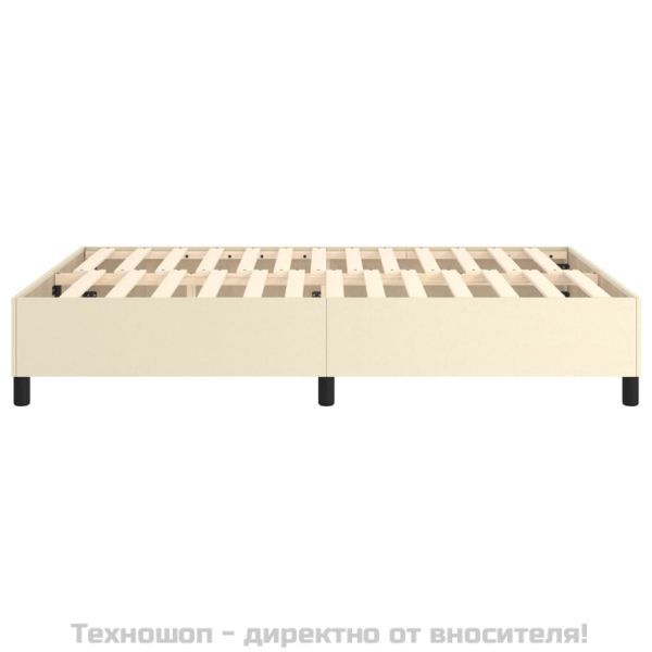 Рамка за легло с пружини кремава,140x200 см, изкуствена кожа