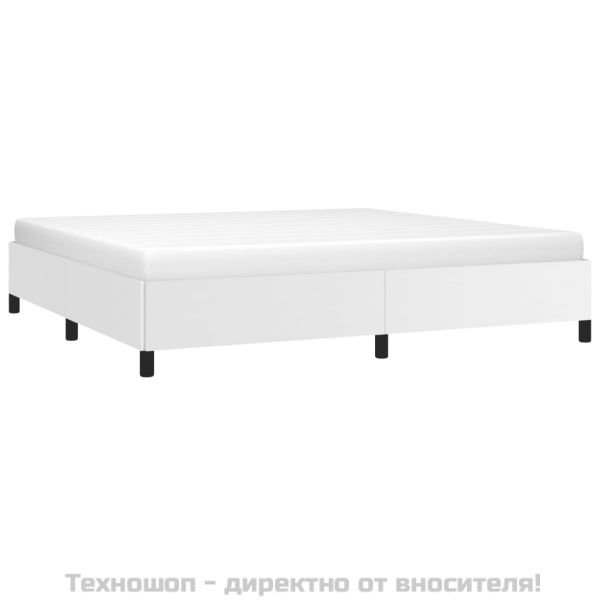 Pамка за легло бяла 200x200 см изкуствена кожа