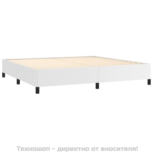 Pамка за легло бяла 200x200 см изкуствена кожа