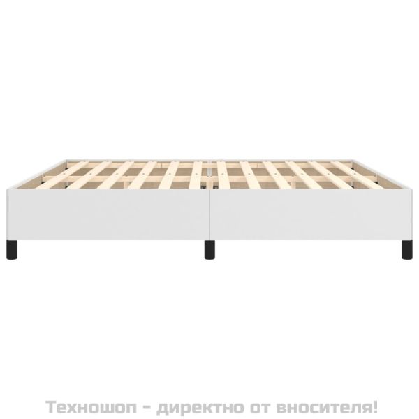 Pамка за легло бяла 200x200 см изкуствена кожа