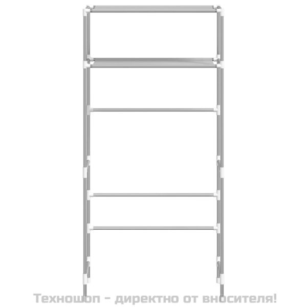 2-етажен рафт за съхранение над пералня сив 69x28x143 см желязо