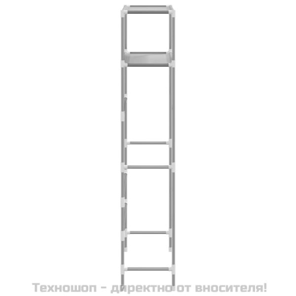 2-етажен рафт за съхранение над пералня сив 69x28x143 см желязо