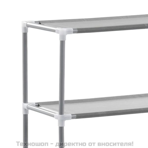 2-етажен рафт за съхранение над пералня сив 69x28x143 см желязо