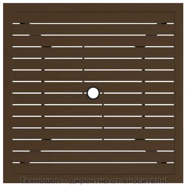 Градинска маса, кафява, 81,5x81,5x72 см, стомана