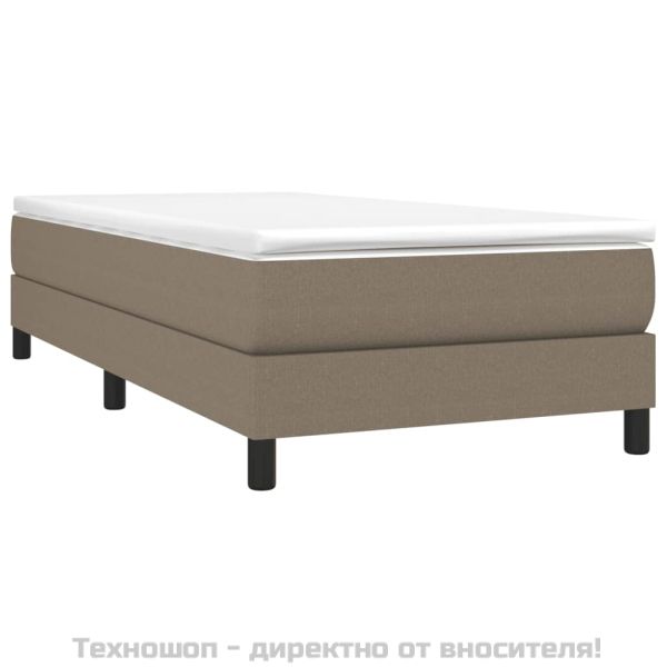 Боксспринг легло с матрак, таупе, 90x200 см, плат