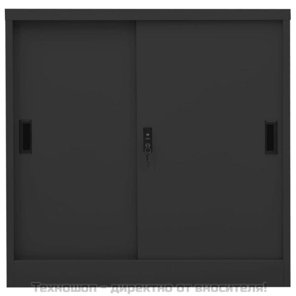 Офис шкаф с плъзгаща се врата, антрацит, 90x40x90 см, стомана