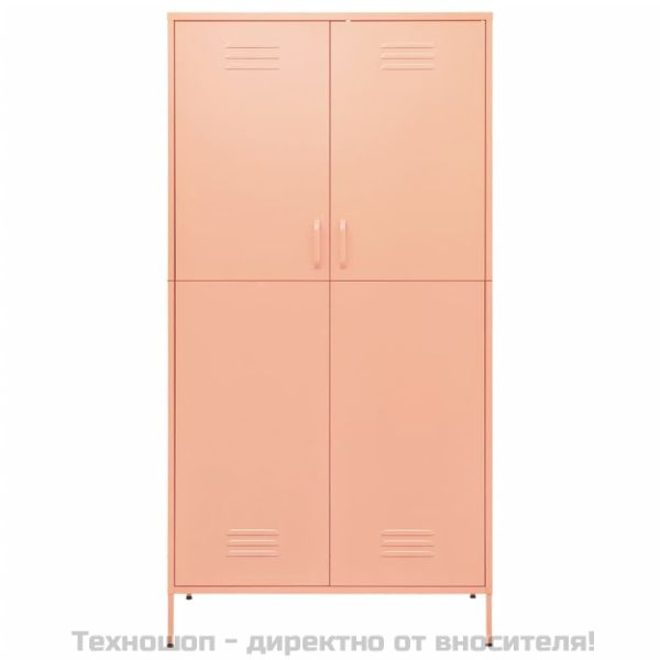 Гардероб, розов, 90x50x180 см, стомана