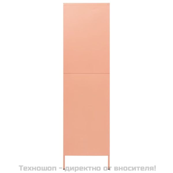 Гардероб, розов, 90x50x180 см, стомана