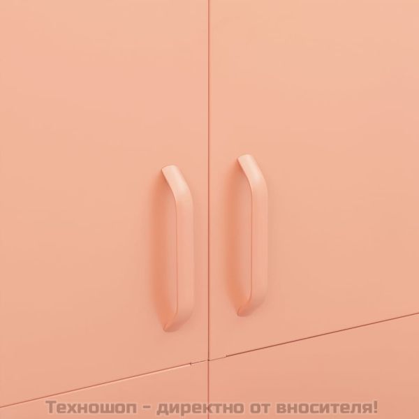 Гардероб, розов, 90x50x180 см, стомана