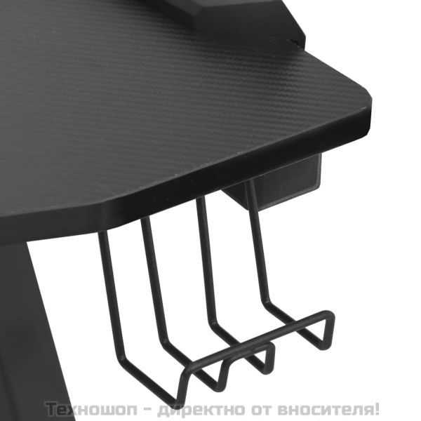 Гейминг бюро LED с Y-образни крака, черно, 90x60x75 см