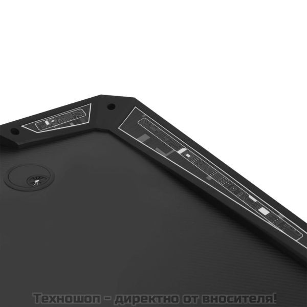 Гейминг бюро LED с Y-образни крака, черно, 90x60x75 см