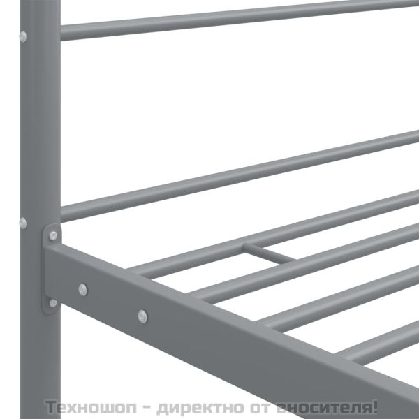 Рамка за легло с балдахин, сива, метал, 180x200 см