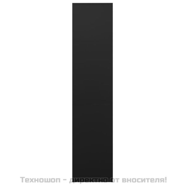 Офис шкаф, черен, 90x40x180 см, стомана