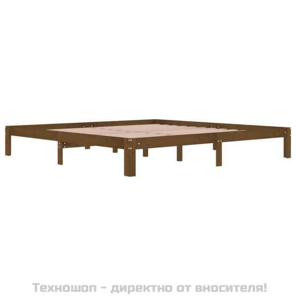 Рамка за легло, меденокафява, бор масив, 200x200 см