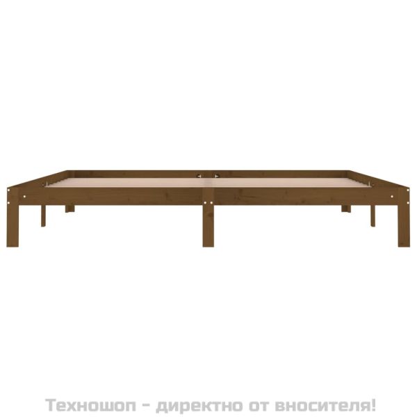 Рамка за легло, меденокафява, бор масив, 200x200 см