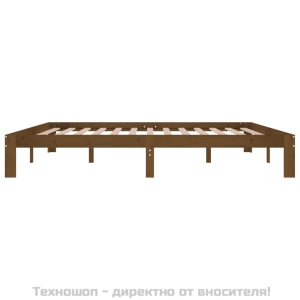 Рамка за легло, меденокафява, бор масив, 200x200 см