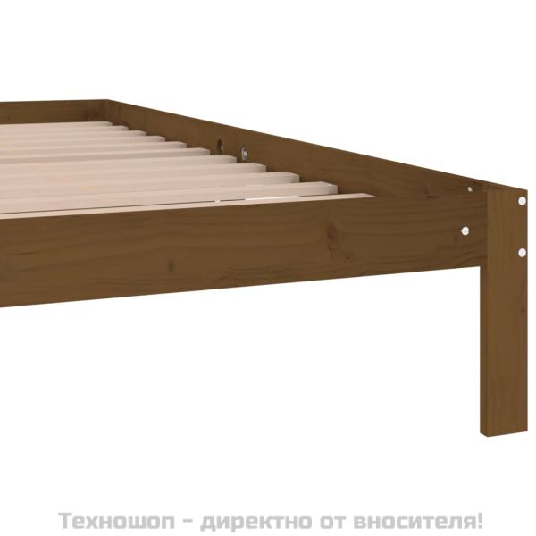 Рамка за легло, меденокафява, бор масив, 200x200 см