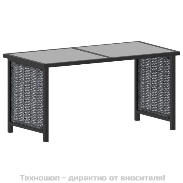 Градински комплект с възглавници, 8 части, полиратан, антрацит