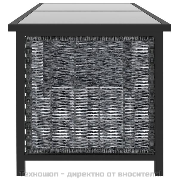 Градински комплект с възглавници, 8 части, полиратан, антрацит